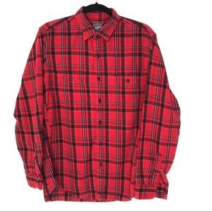J. Crew Medium Red Plaid Check Flannel Shirt